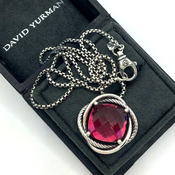 ❌SOLD❌ David Yurman Pink Tourmaline Infinity Collection Necklace LIKE NEW 💎💋 - Picture 1 of 8